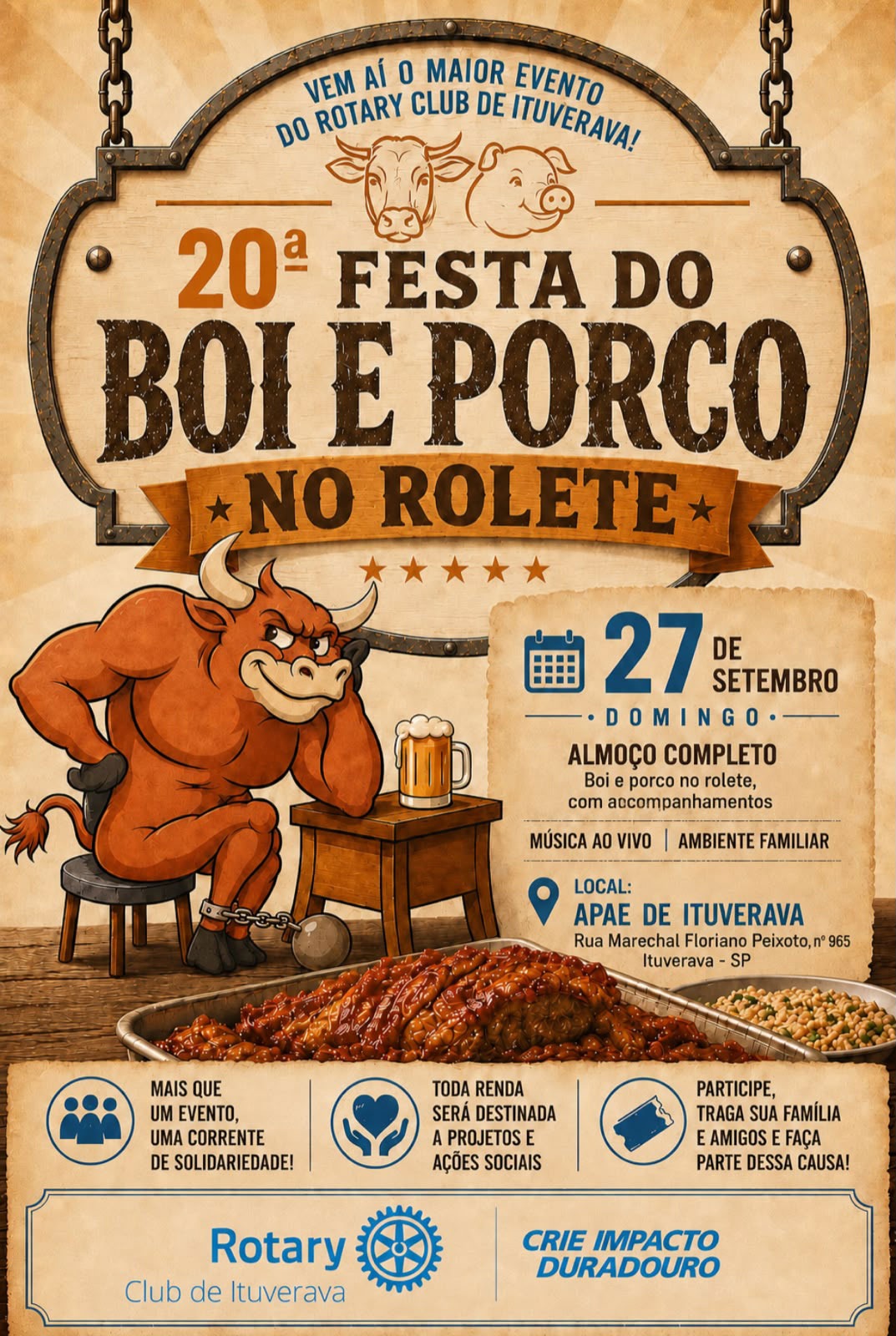 20ª Festa do Boi e Porco no Rolete: tradição,  muita diversão e solidariedade em Ituverava