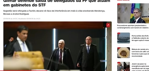 Gilmar defende saída de delegados da PF que atuam em gabinetes do STF