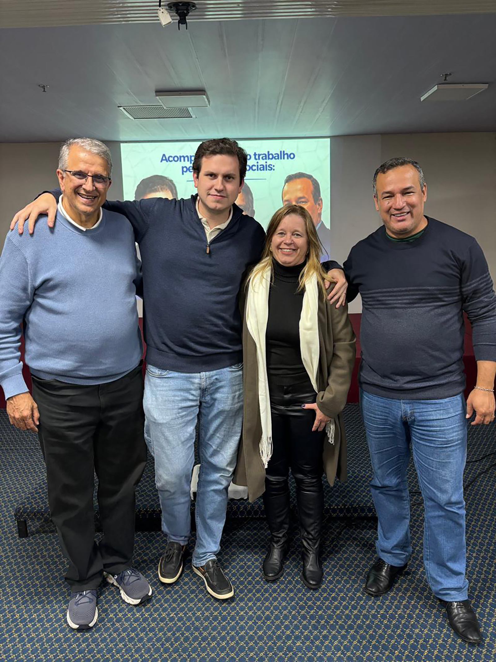 Ex-vereadora Paula Yanosteac com os deputados Enrico Misasi,  Reinaldo Alguz e Rogério Santos